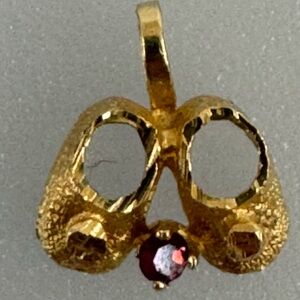 14k baby shoes real solid gold tourmaline stone